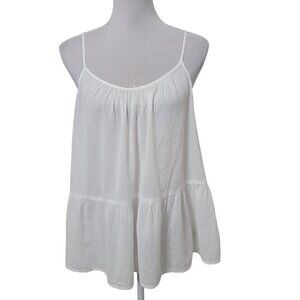 Gap Size M White Peplum Cami / Sleeveless Babydoll Blouse, Gently Used Condition